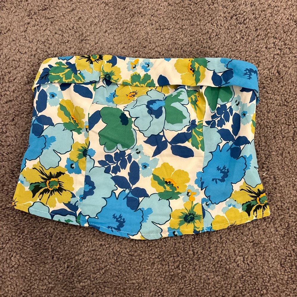 Princess Polly Floral Crop Top - Blue and Yellow